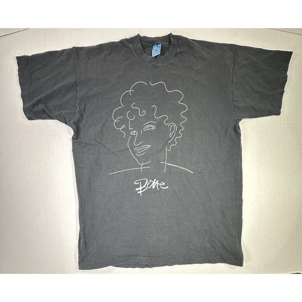 Vintage 1993 Bette Midler Line Art Shirt XL Black Single‎ Stitch USA Made
